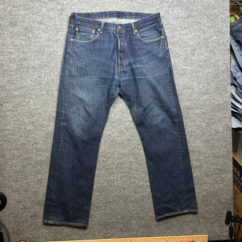 Levi's 501 Original Fit Jeans Men's 38X30 Blue Denim Button Fly Straight - Flaws